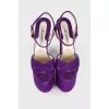 Purple suede sandals