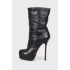 Padded leather ankle boots