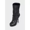 Padded leather ankle boots