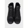Leather sneakers in signature print