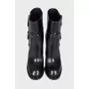 Leather ankle boots with gold-tone hardware