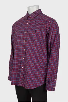 Men's checkered button-down shirt