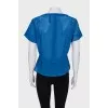 Blue T-shirt with perforations