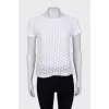 White T-shirt with perforations