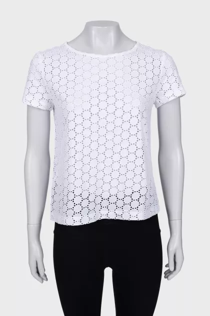 White T-shirt with perforations