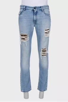 Men's ripped effect jeans