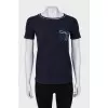 Dark blue t-shirt decorated with stases