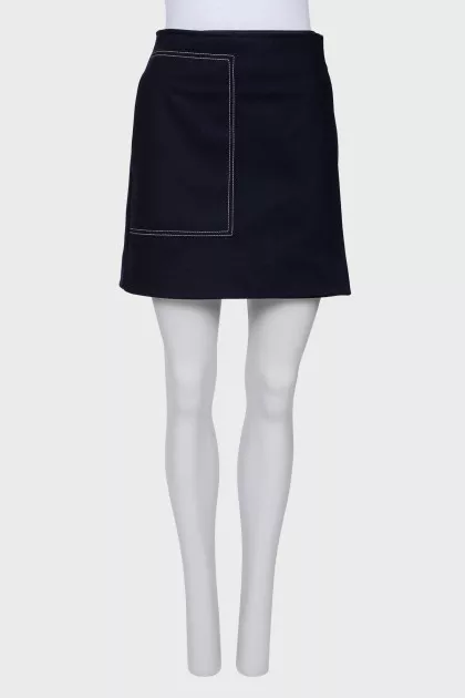 Dark blue woollen skirt 
