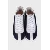 Two-tone lace-up sneakers