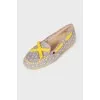 Padded loafers in print with tag