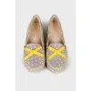 Padded loafers in print with tag