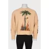 Men's beige sweatshirt with print