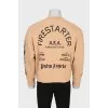 Men's beige sweatshirt with print
