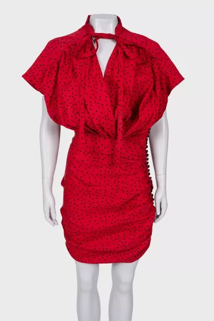 Red polka dot dress