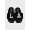 Black sequin sandals