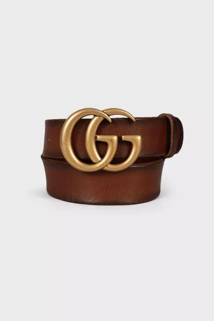 Brown leather belt