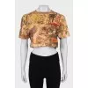 Cropped T-shirt in print