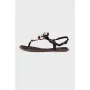 Black sandals with decor