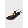 Black sandals with decor