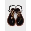 Black sandals with decor