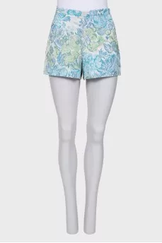 Shorts in floral print with zip