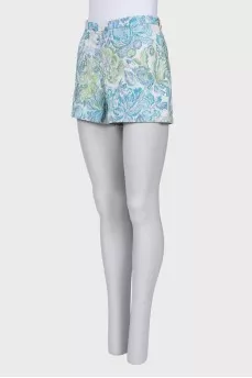 Shorts in floral print with zip