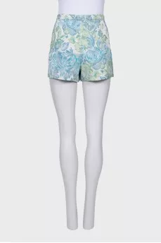 Shorts in floral print with zip