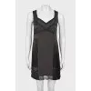 Dark green silk dress