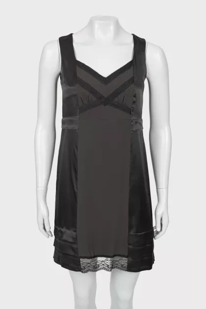 Dark green silk dress
