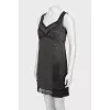 Dark green silk dress