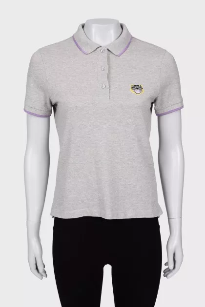 Gray t-shirt with embroidered logo