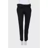 Semi-sheer trousers with belt decoration