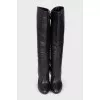 Black wedge boots