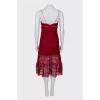 Red dress with patterned spaghetti straps