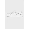 Leather slip-ons with metal rhinestones