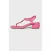 Pink leather sandals