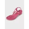 Pink leather sandals