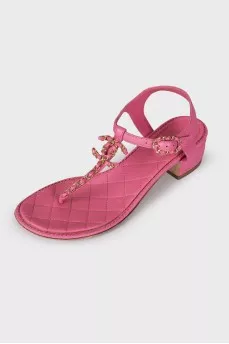 Pink leather sandals