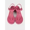 Pink leather sandals