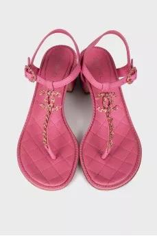 Pink leather sandals