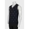 Men's wool vest in print