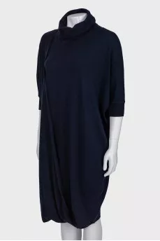 Navy blue collared dress