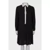 Black and white silk dress