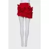 Red denim skirt with tag