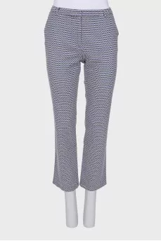 Trousers in straight fit print