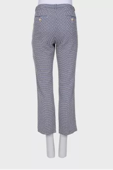 Trousers in straight fit print
