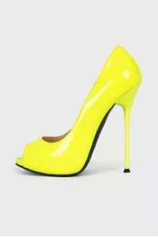 Bright yellow stilettos