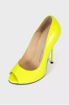 Bright yellow stilettos
