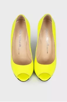 Bright yellow stilettos