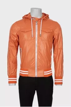 Men's orange windbreaker with tag
